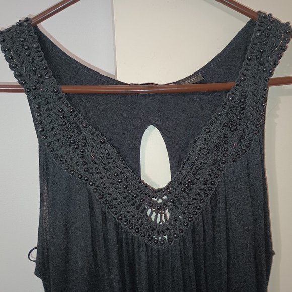 VGUC ~ Guess Jeans Women's Open Back Tank Top w/ Embellished Front (Size: Large) - Picture 3 of 5